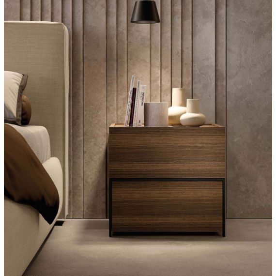 Modern bedside table with 2 drawers Colombini Casa Rubik