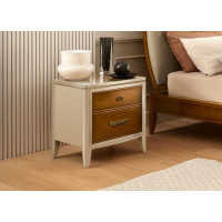 Classic bedside table with inlays, 2 drawers Giulietta Le Fablier