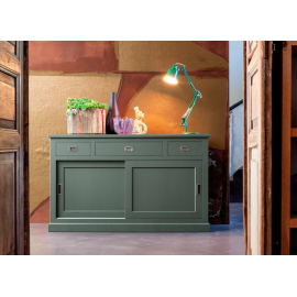 Credenza in legno classica ante scorrevoli e cassetti English