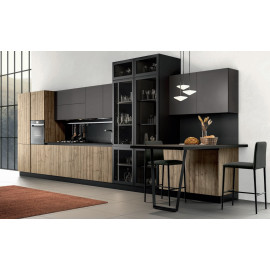 Modular Kitchen Lungomare 09 modern 603cm with handleless design by Artec Colombini Casa