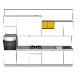 Modular kitchen Lungomare 09 modern from 603cm with Artec Colombini Casa groove.