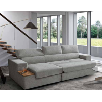Pull-out sofa with right/left chaise longue and Giove Special Biel support surface.