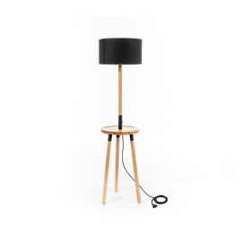 Acrux Lamp by Stones with wooden structure with USB port and wireless charging