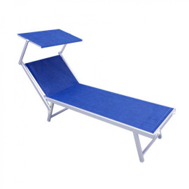 Chaise Longue avec Pare-Soleil Jesolo en Aluminium - Magazzini Cosma