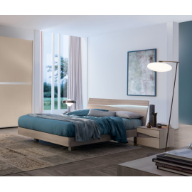 Cama matrimonial con cabecera LED Infinity Sirio