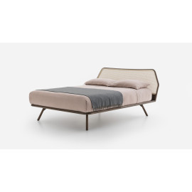 Lit Alfa Pianca double avec cadre de lit en bois