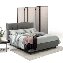 Letto matrimoniale imbottito con cuciture su testiera Luis Rimar