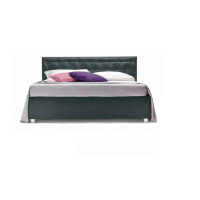 Doppelbett mit gepolstertem Kopfteil und gestepptem Kissen Smart Noctis