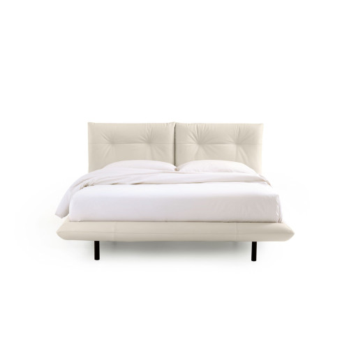 Letto matrimoniale imbottito con giroletto sottile Again H10 Noctis