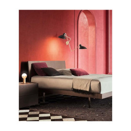 Lit Alfa Pianca double avec cadre de lit en bois