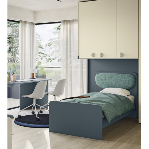 Letto singolo con testata semi imbottita Colombini Casa - Monnie Pad