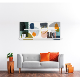 Suspended bookcase with lacquered shelves Pintdecor Grafica