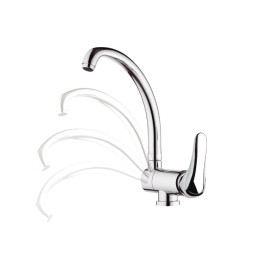 Miscelatore con bocca abbattibile per lavello