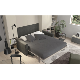 Móvil cama matrimonial convertible con sofá incorporado