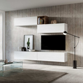 A115 Parete attrezzata sospesa moderna soggiorno porta TV 4 pensili