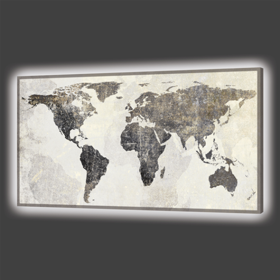 Luminous picture panel the Globe Pintdecor