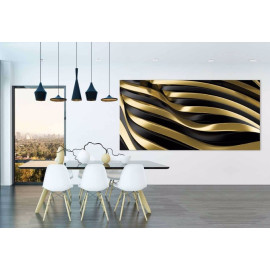 Panneau carré moderne effet 3D Or Noir Pintdecor