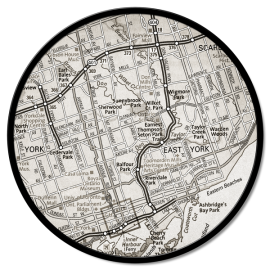 Square Round Panel Road Map Pintdecor