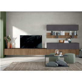 Equipped wall with suspended bases L108