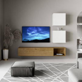 Equipped wall with suspended furniture Isoka A115