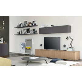 Minimal equipped wall L113 Volo Collection with or without shelves.