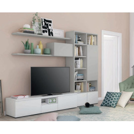 Equipped wall L114 Volo Collection with floor bases