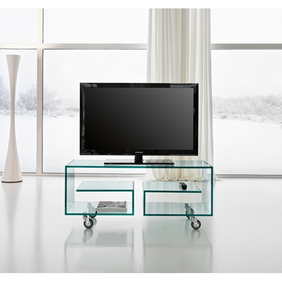 Porta TV Flò 1 in vetro Tonelli Design
