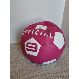 Pouf a Sacco aus echtem Leder Fuchsia Weiß Sonderangebot Outlet