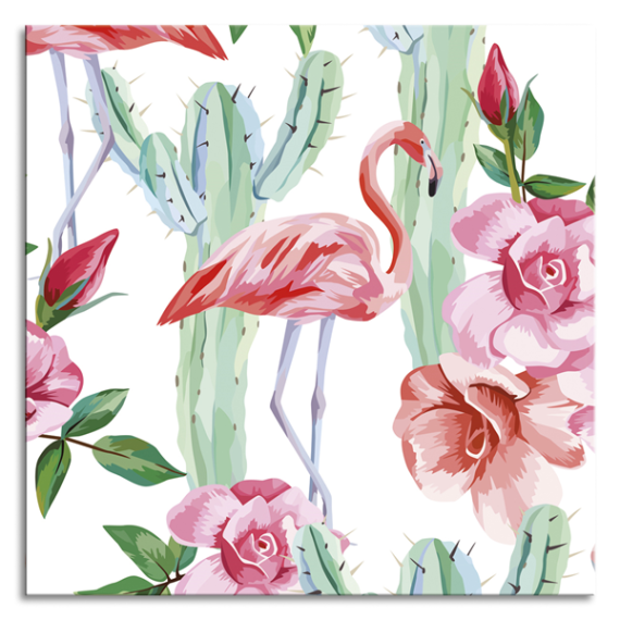 Bild auf Leinwand von Pintdecor Flamingo-Gemälde