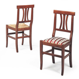 Klassischer Stuhl Vecchio Veneto mit Sitz aus Holz, gepolstert oder Reisstroh.