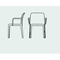 Chaise avec accoudoirs en polypropylène Connubia by Calligaris Bayo