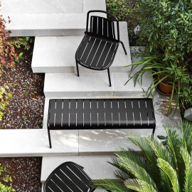 Easy outdoor chair by Connubia, made of metal, stackable.