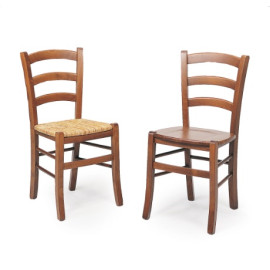 Holzstuhl mit Massivholz- oder Reisstrohsitz Paesana