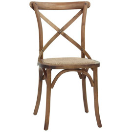 Silla de madera con asiento de ratán Diletta