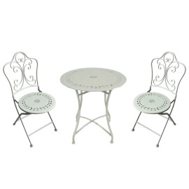 Set 2 Stühle und runder Tisch für draußen Morfeo