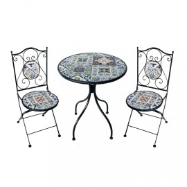 Set aus 2 Stühlen und rundem Tisch für den Außenbereich Persefone