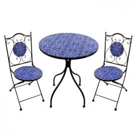 Set 2 Stühle und runder Tisch für draußen Tiche