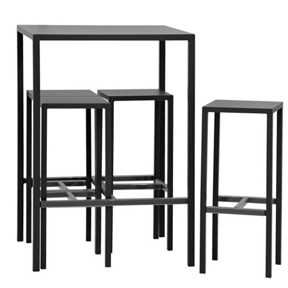 Set tavolo e sedie da esterno a 5 pezzi in metallo verniciato 