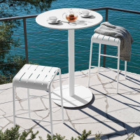 Backless Easy stool for outdoor use in metal Connubia By Calligaris