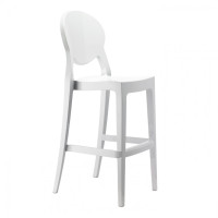 Igloo outdoor stackable monobloc stool with backrest by Scab Design.