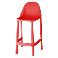 Outdoor stool Più o in technopolymer with backrest Scab Design