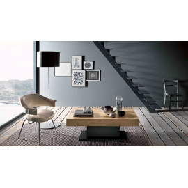 Ares Wing coffee table convertible into a dining table with side extensions by Altacom