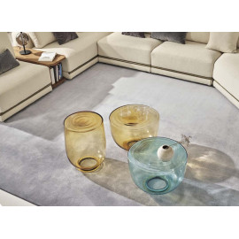 H2o coffee table in blown glass with lacquered steel base Bontempi Casa