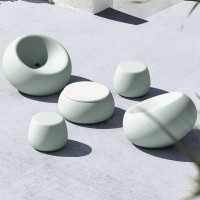 Tavolino da terrazzo T Ball contenitore in polietilene con/senza illuminazione Plust Outdoor