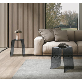 Table basse Quasar verre courbé ondulé transparent Target Point