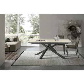 Fixed table with woven metal base Origami Sedit