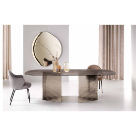 Fester Tisch mit geriffelter Glasplatte Lovely Capodarte