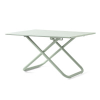 Adjustable outdoor coffee table with shaped sheet metal top, Easy model, by Connubia By Calligaris.