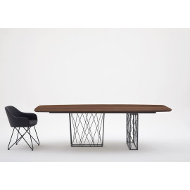 Mesa rectangular fija Mikado con superficie moldeada o desgastada Friulsedie