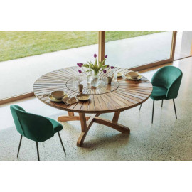 Mesa redonda fija en teca indonesia Real Table